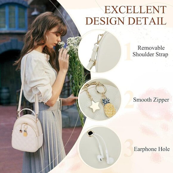 Mini Leather Backpack Purse Women Small Fashion Casual Travel Daypack main image 4